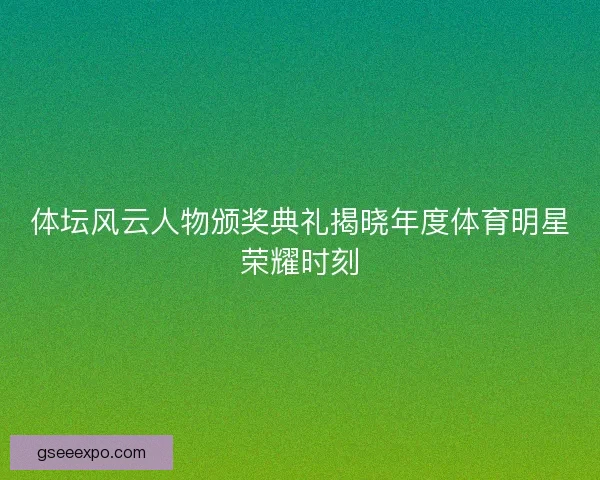 体坛风云人物颁奖典礼揭晓年度体育明星荣耀时刻